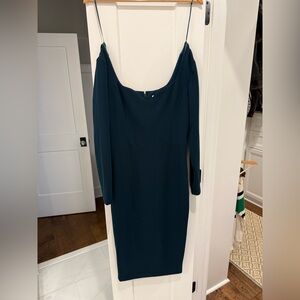 Dress the Population Deep Teal Long Sleeve Dress